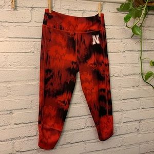 Nebraska Printed Adidas Cropped Leggings
